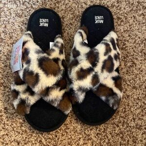 Muk Luks Leopard Slippers